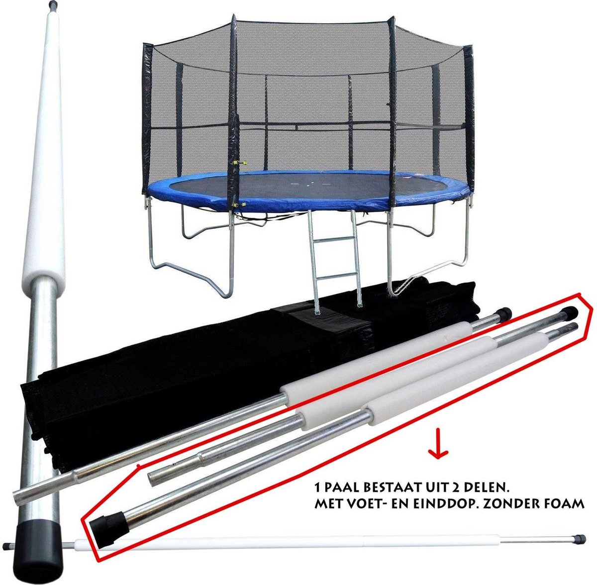 Paal of buis incl. foam voor trampoline veiligheidsnet - universeel - voor  trampolines... | bol.com