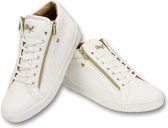Sneaker Cash Money Homme - Abeille Or Blanc 2- CMS98 - Blanc - Tailles: 41