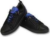 Heren Sneakers - Maximus Black Blue - CMS97 - Zwart/Blauw