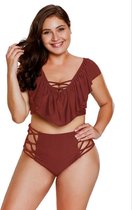 Criss Cross Bikini Dames - Bordeaux Rood - Maat XXL/2XL
