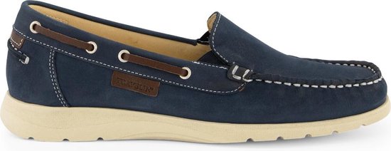 Travelin Seatown - Dames Instappers - Leren Moccasins - Blauw - Maat 38