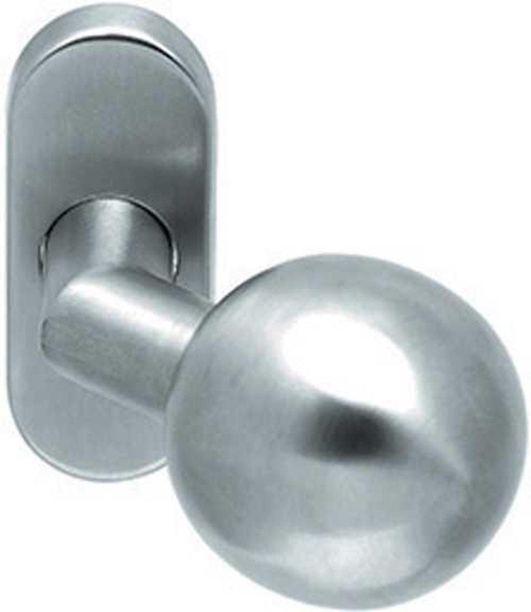 Gatdeel knopkruk bol verkropt rvs mat 8mm ovaalrozet