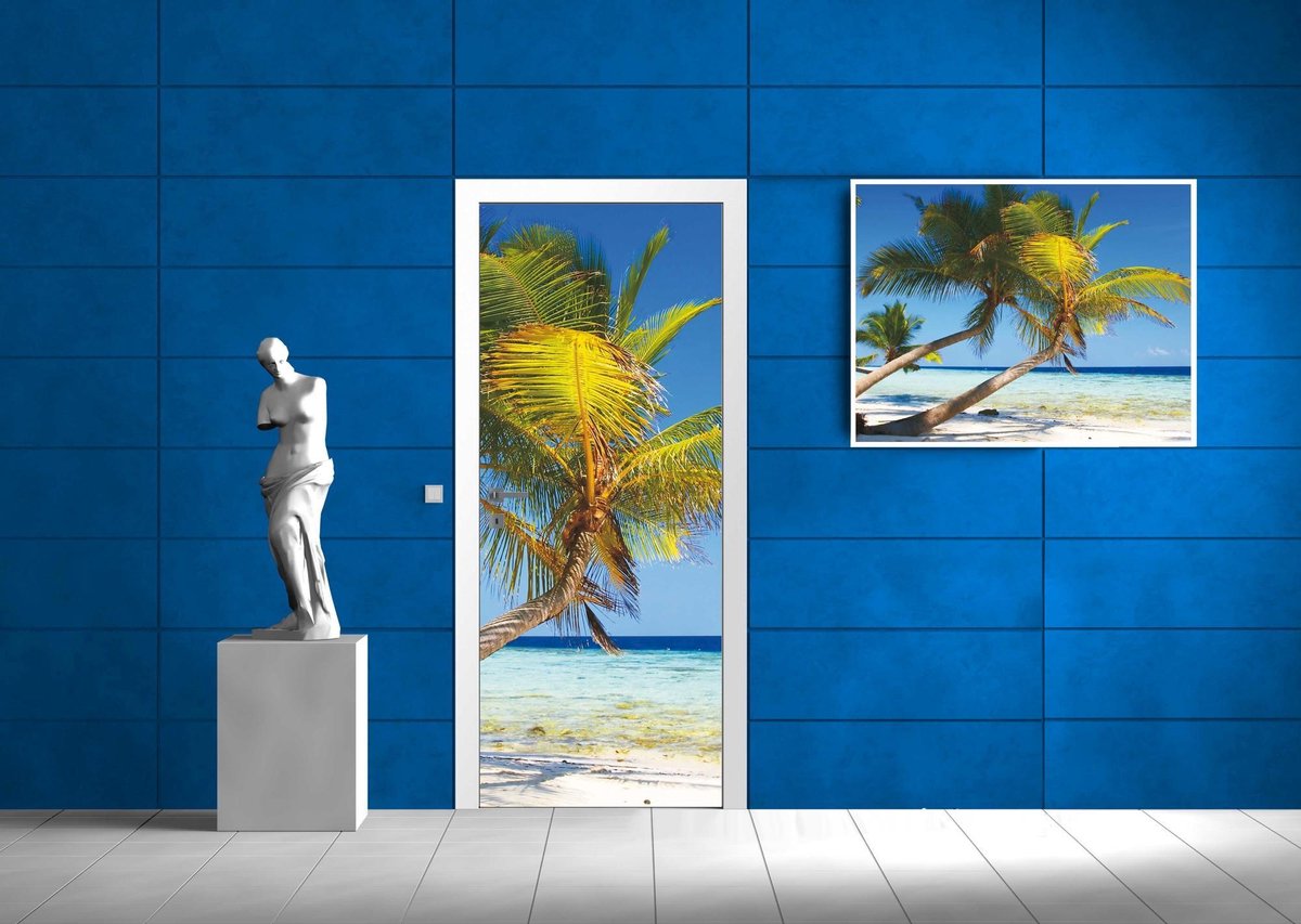 Deursticker Muursticker Stand | Blauw | 91x211cm