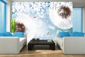 Dandelion Abstract Blue Photo Wallcovering