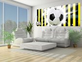 Football Yellow Black Stripes Photo Wallcovering