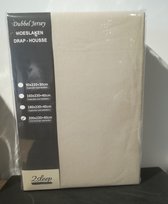 DUBBEL JERSEY HOESLAKEN | 90x200cm | ZAND/TAUPE | MET EXTRA GROTE HOEKEN EN RONDOM ELASTIEK | 100% katoen 220gr/m²