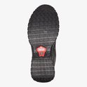 Zwarte Skechers werkschoen, onderkant met profiel en rood Skechers Work logo.