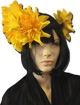Haarband met gele foam bloemen A