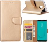 Bookcase Geschikt voor: Samsung Galaxy J6 2018 - Goud - portemonee hoesje