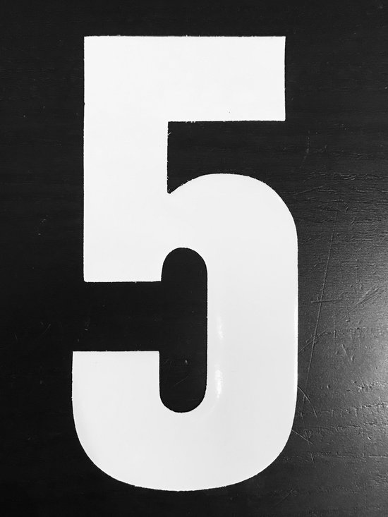 Makkelijk te lezen Handel Gesprekelijk huisnummer sticker - nr. 5 - wit groot- huisnummer stickers - huisnummer  cijfers -... | bol.com