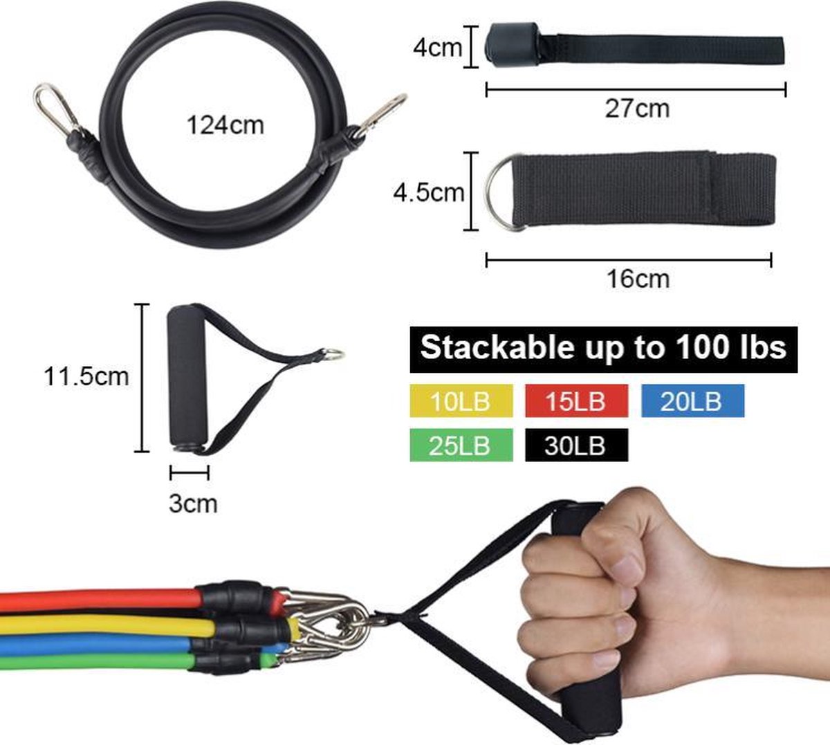 Vixime Resistance Band Fitness Elastiek Weerstandsbanden