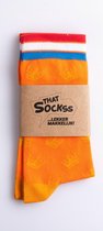 Oranje sokken WK Koningsdag inclusief geschenkverpakking - City Sockss - naadloos - one size