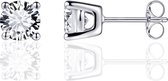 Jewels Inc. - Oorbellen - Oorsteker Solitaire gezet met Zirkonia - 7mmØ - Gerhodineerd Zilver 925