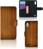 Smartphone Hoesje Geschikt voor Samsung M10 Book Style Case Donker Hout