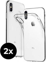 2x iPhone X/10 Hoesje Transparant  Siliconen Case
