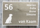 Naambordje voordeur steigerhout met witte of antraciete rand | houten naambord 30x20 cm