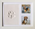 Frummel Fotolijst met Kleiafdruk - Pootafdruk Hond - Gipsafdruk huisdier - 22,5 x 27,5 cm - Wit