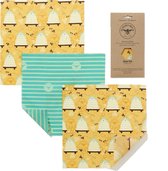 Beeswax food wraps cheese pack - 3 stuks medium - herbruikbaar en duurzaam