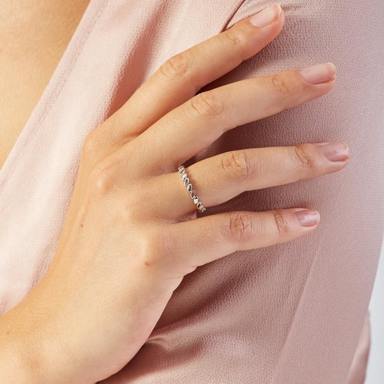 FOCALOOK Keltische strikring voor dames, 925 zilver, draaibare anti-stress- ring, maat 49/52/54/57/59/62/64/67, Metaal, Geen edelsteen