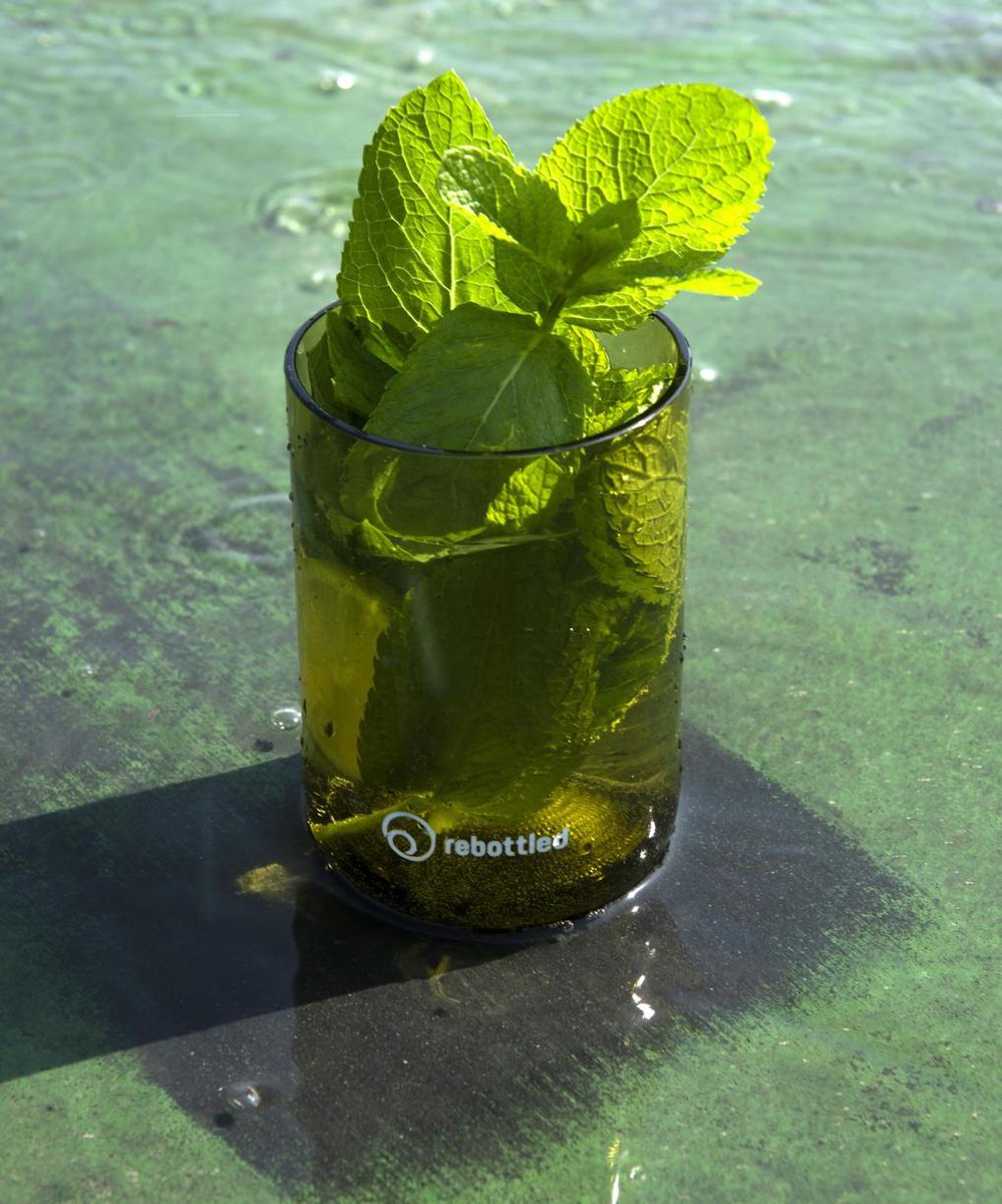 Rebottled Tumbler Drinkglas - Duurzaam - Groen - 4 stuks