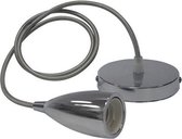 LED Hanglamp - Edysa - Industrieel - Rond - Mat Chroom Aluminium - E27 - BSE