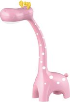 LED Kinder Nachtlamp - Tafellamp - Giraf - Aanpasbare Kleur - Roze - Touch - Dimbaar - BSE