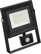 LED Bouwlamp 20 Watt met sensor - LED Schijnwerper - Pardus - Helder/Koud Wit 6400K - Waterdicht IP65 - BES LED