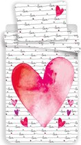 Valentines Love Dekbedovertrek - Eenpersoons - 140 x 200 cm - Katoen