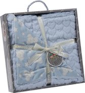 Gamberritos Babydeken Beer 80 X 110 Cm Fleece Blauw/wit