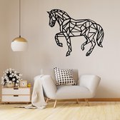 Origami muursticker paard - Zwart | Muurstickers woonkamer | Stickers muur | Woonkamersticker muur | Decoratie | Kamer decoratie | Wand sticker