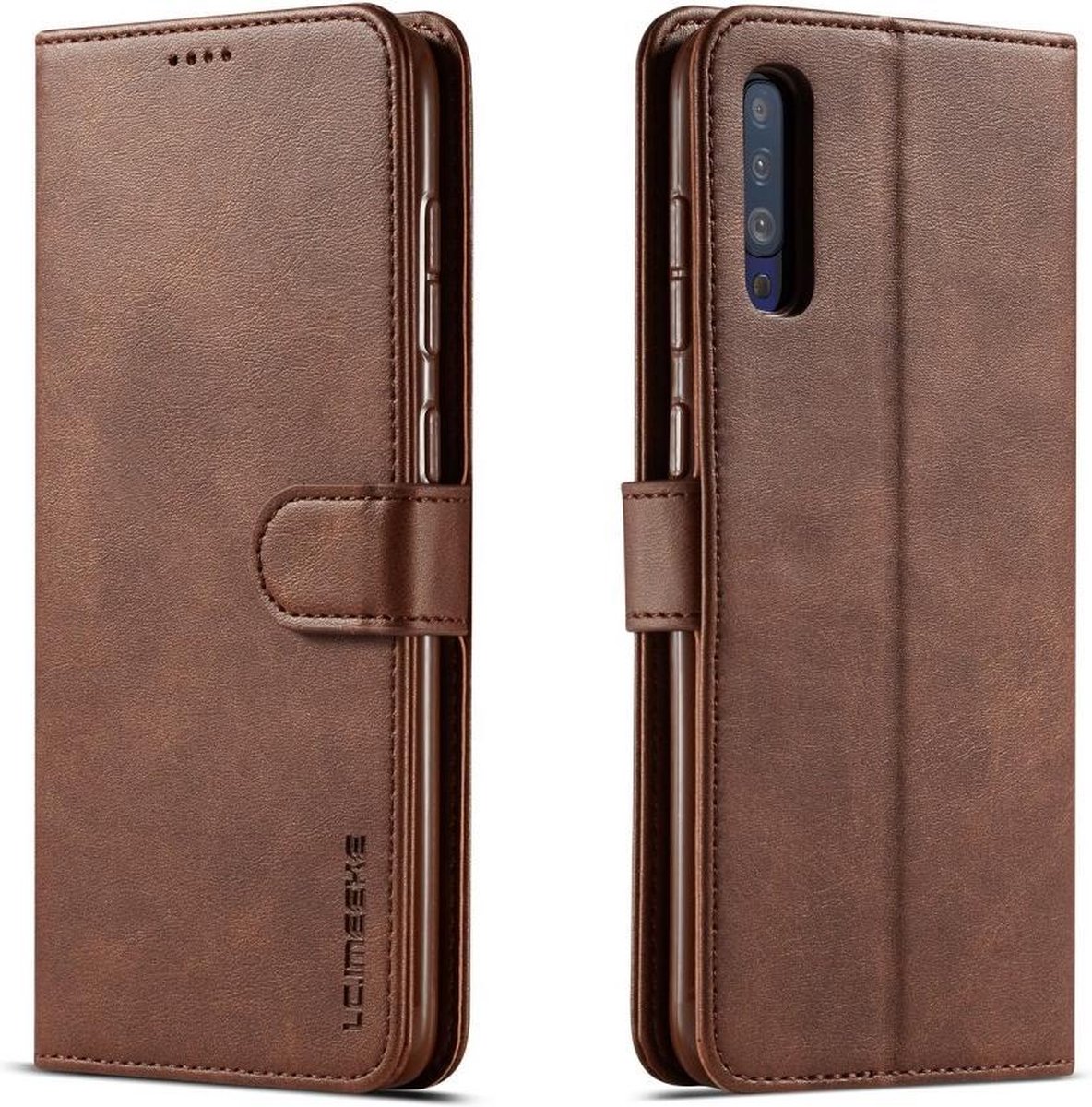 LC.IMEEKE Luxe Book Case - Geschikt voor Samsung Galaxy A50 / A30s Hoesje - Donkerbruin