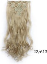 Clip In  Hair Extensions 6delig 140gram blond mix 55CM  hoogwaardig thermofibre hair NEW