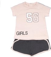 Babykleding meisje - 2 delig setje oud roze/grijs maat 68