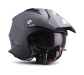 SOXON SR-401 Mono Navy blauwe jethelm, scooter helm, motorhelm dames, heren met zonnescherm en vizier, hoofdomtrek 57 - 58 cm M Medium