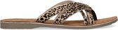 Manfield - Dames - Teenslippers met cheetahprint - Maat 40