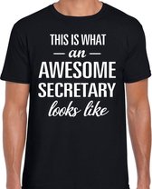 Awesome secretary / sectretarieel medewerker t-shirt zwart heren 2XL