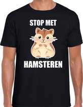 Stop met hamsteren t-shirt zwart voor heren L