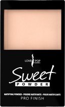 Lovely Pop Cosmetics - Sweet Powder / Matterende Poeder - Pro Finish - lichte tint / warm beige - lichte huid - nummer 02 - doosje met spiegel en applicator