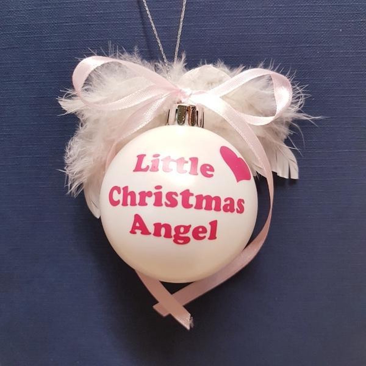 Kerstbal Little Christmas Angel Roze | Kraamcadeau | Kraampakket | Baby Cadeau