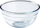 1x Snack/serveerschaal van glas 10 x 21 cm 2 Liter - Schalen en kommen - Keuken accessoires