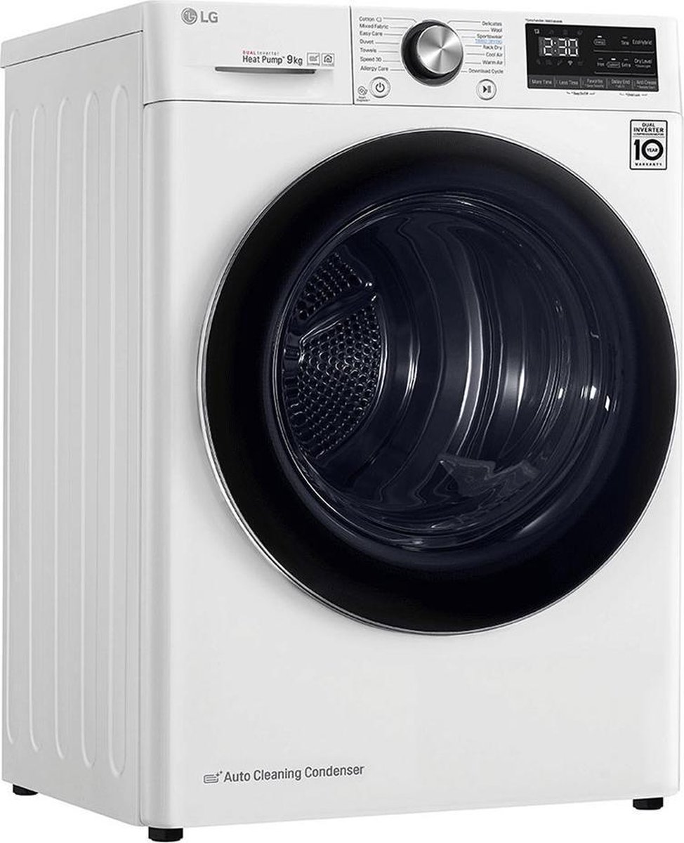 Bol.com LG RC90V9AV3Q - 9 kg droger met DUAL inverter Heat Pump™ - Supersnel of Superzuinig - Auto Cleaning Condensor - ThinQ aanbieding