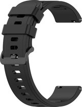 Horlogeband van Siliconen voor Garmin Vivomove Luxe / Style | 20 mm | Horloge Band - Horlogebandjes | Zwart met Zilveren Gesp
