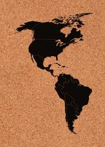 Prikbord kurk | 40x60 cm staand | Amerika kaart