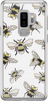 Samsung S9 Plus hoesje siliconen - Queen bee | Samsung Galaxy S9 Plus case | goudkleurig | TPU backcover transparant