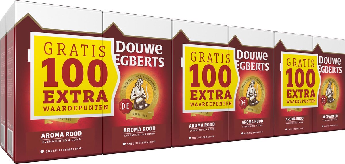 Douwe Egberts Aroma Rood Filterkoffie - Dubbelpak 6 x 1000 gram - Douwe Egberts