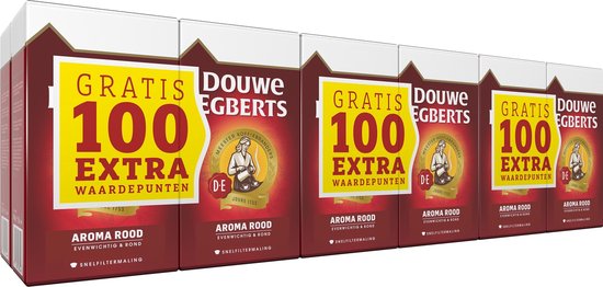 Douwe Egberts Aroma Rood Filterkoffie - Dubbelpak 6 x 1000 gram