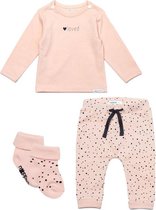 Noppies  SET (4delig) Broek en Sokken Peach met stip en Shirt Yvon - Maat 56