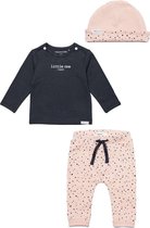 Noppies  SET (3delig) Broek en Muts Peach met stip en Shirt Charcoal - Maat 44