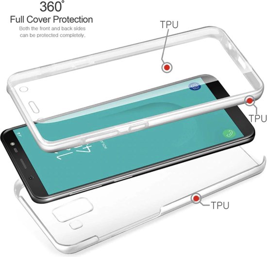 Samsung Galaxy A6 Case - Transparant Siliconen - Voor- en Achterkant - 360... | bol.com