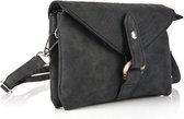 Clutch PU Leer Crocoprint Licht Zwart